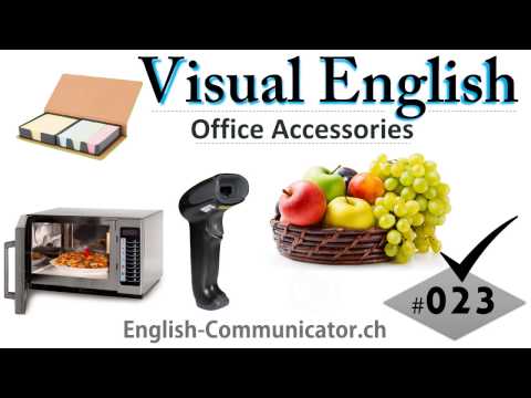 #023 Visual English Language Learning Practical Vocabulary Office Stationary Furniture Part 6